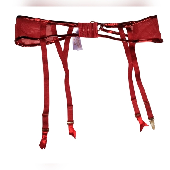 Savage X Fenty by Rihanna Sexy Women's Plus Red Garter Belt with Heart Accent 3X - Picture 2 of 9